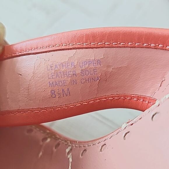 Circa Joan&David Pink and Blue Criss Cross Twisted Leather Heels Womens Size 8.5 - Picture 12 of 13